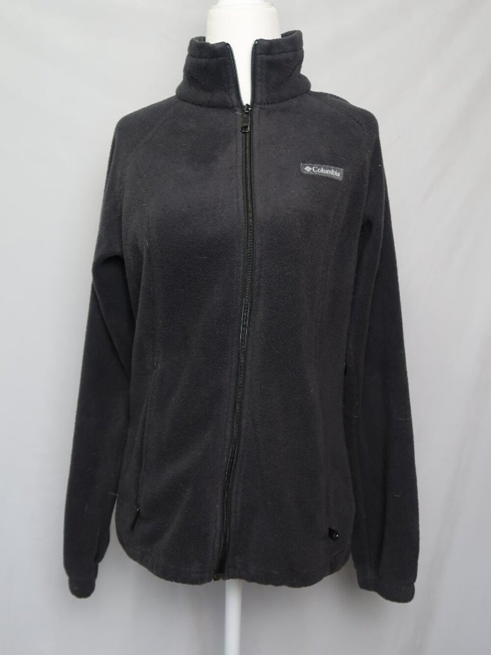 columbia black fleece zip sweater